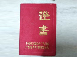 书法协会证书 